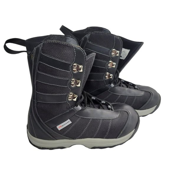 Morrow Shoes Morrow Rail Black Mens Us 9 Gripshock Lace Up Ski Snowboard Boots Liners Euc